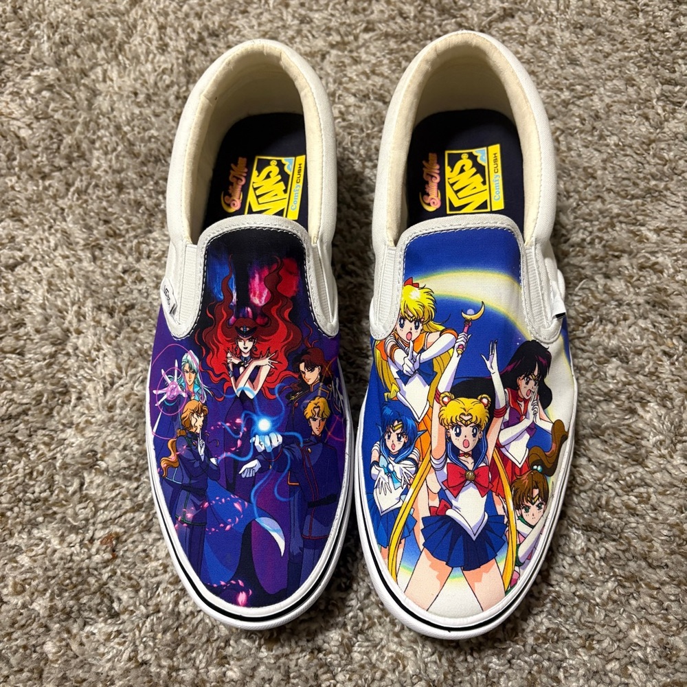 Japan Vans Slip On Comfy Cush Pretty Guardian Sailor Moon Anime men sz 11